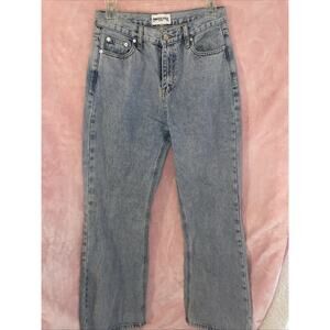 Princess Polly Jeans Womens 6 Blue Denim Ultra Wide Leg High Rise Baggy Boho
